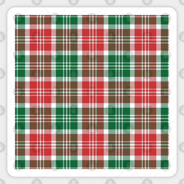 Christmas Plaid Pattern - Red And Green Plaid Sticker by Designoholic